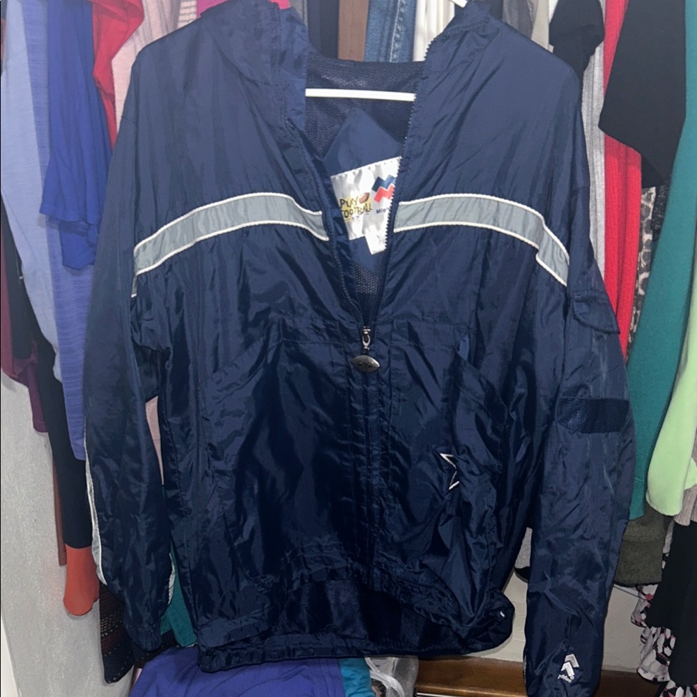 Navy Utility Jacket with Reflective Accents